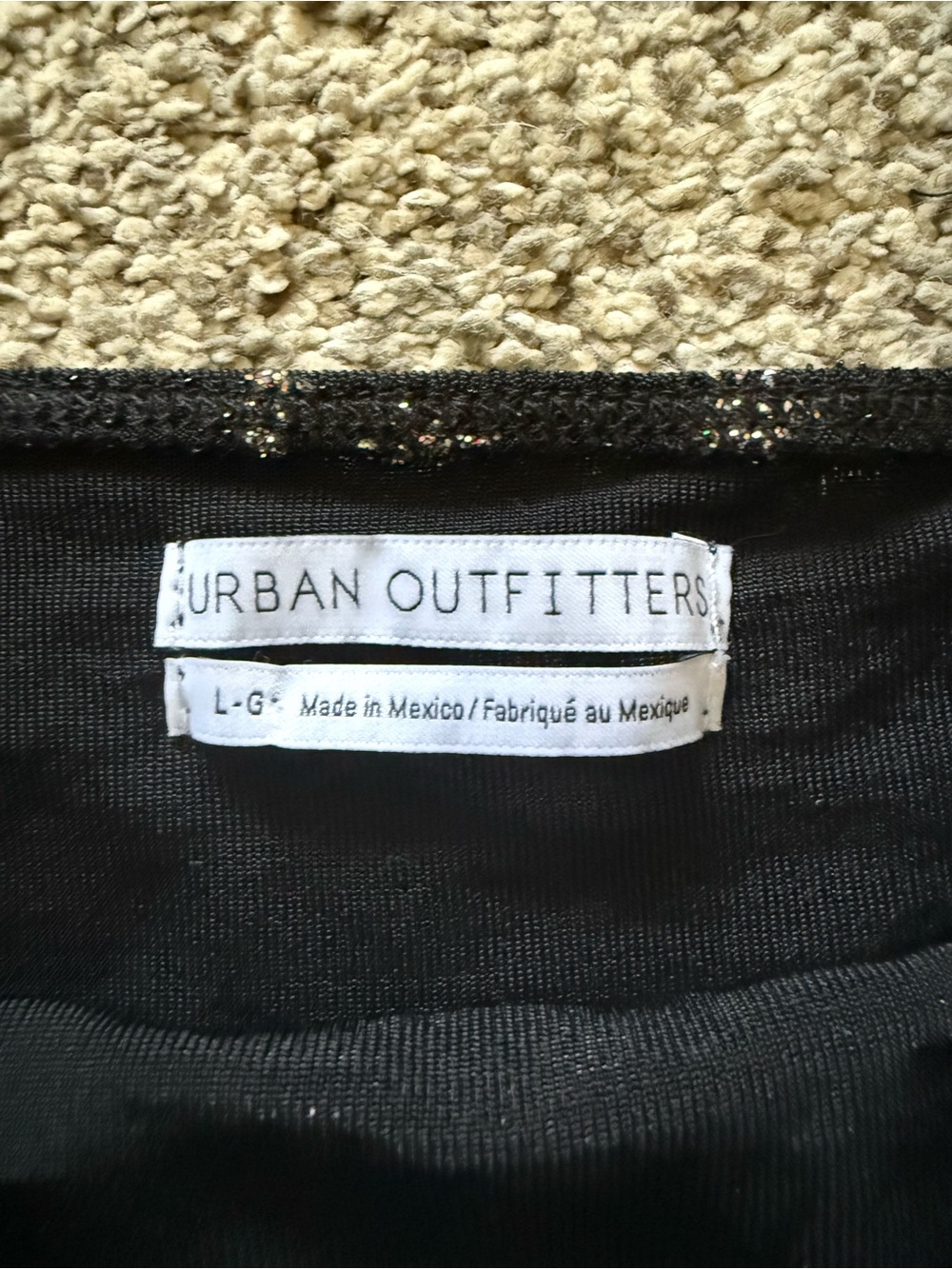 Urban Outfitters Black Top with Sparkle Trim - Picture 3 of 4